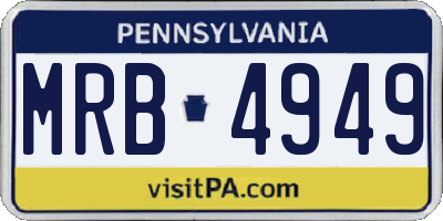 PA license plate MRB4949