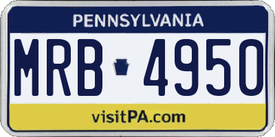 PA license plate MRB4950