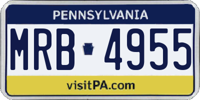 PA license plate MRB4955