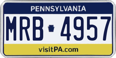 PA license plate MRB4957