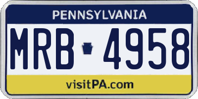 PA license plate MRB4958