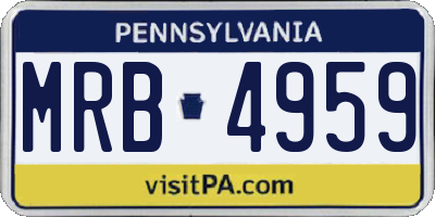 PA license plate MRB4959