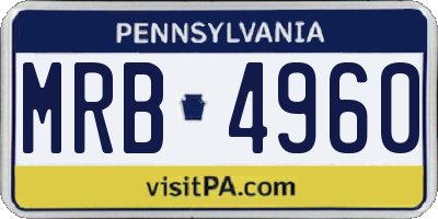 PA license plate MRB4960