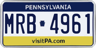 PA license plate MRB4961
