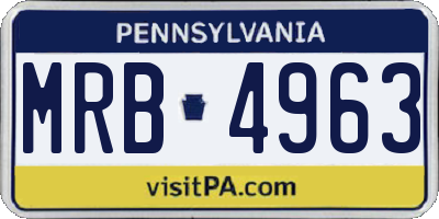 PA license plate MRB4963