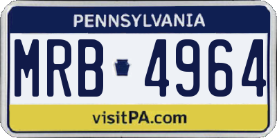 PA license plate MRB4964