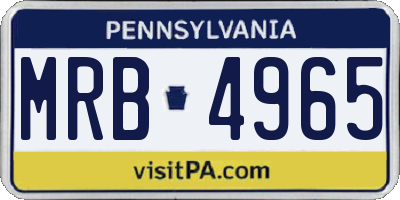 PA license plate MRB4965