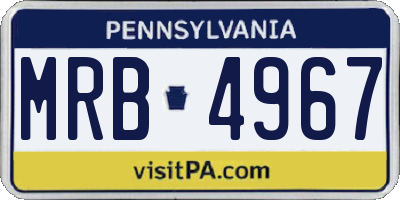 PA license plate MRB4967