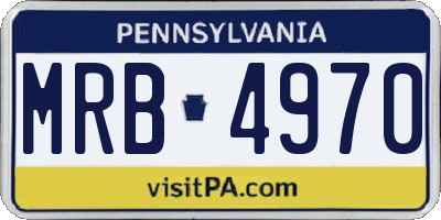 PA license plate MRB4970