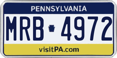 PA license plate MRB4972