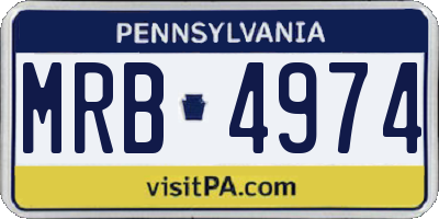 PA license plate MRB4974