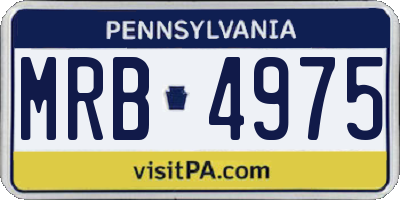 PA license plate MRB4975
