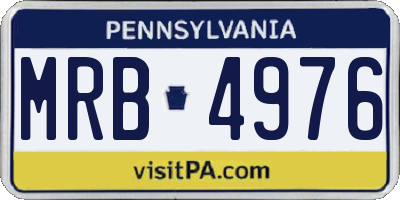 PA license plate MRB4976