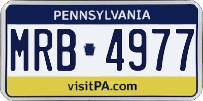 PA license plate MRB4977