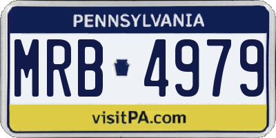 PA license plate MRB4979