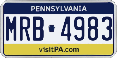 PA license plate MRB4983