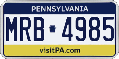 PA license plate MRB4985
