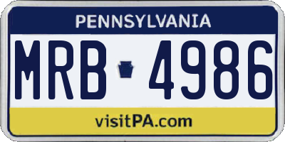 PA license plate MRB4986