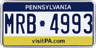 PA license plate MRB4993