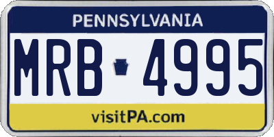 PA license plate MRB4995