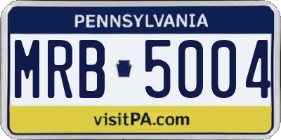 PA license plate MRB5004