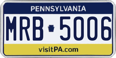 PA license plate MRB5006