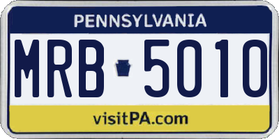 PA license plate MRB5010
