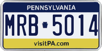 PA license plate MRB5014