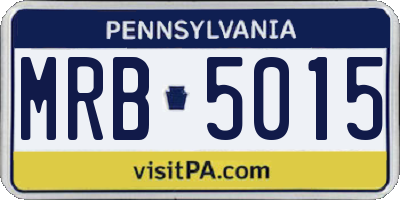 PA license plate MRB5015
