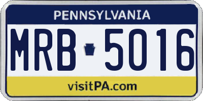 PA license plate MRB5016