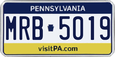 PA license plate MRB5019