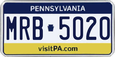 PA license plate MRB5020