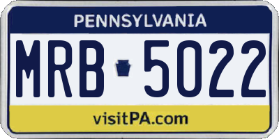 PA license plate MRB5022