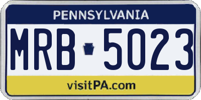 PA license plate MRB5023