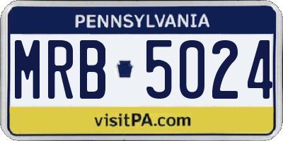 PA license plate MRB5024