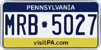 PA license plate MRB5027