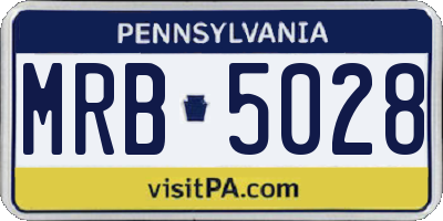PA license plate MRB5028