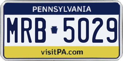 PA license plate MRB5029