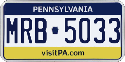 PA license plate MRB5033