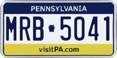PA license plate MRB5041
