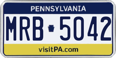 PA license plate MRB5042