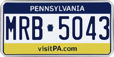 PA license plate MRB5043