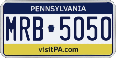 PA license plate MRB5050