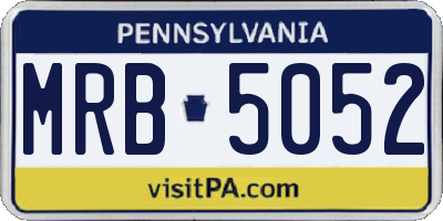 PA license plate MRB5052