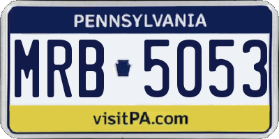 PA license plate MRB5053