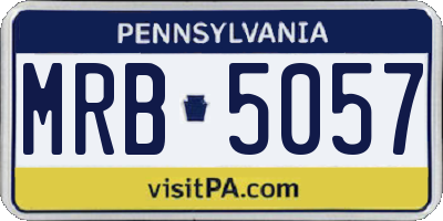 PA license plate MRB5057
