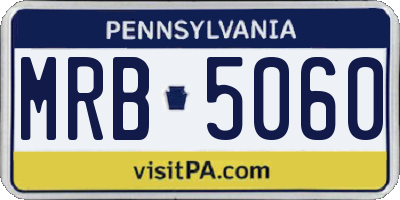 PA license plate MRB5060