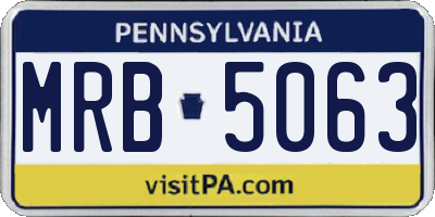 PA license plate MRB5063