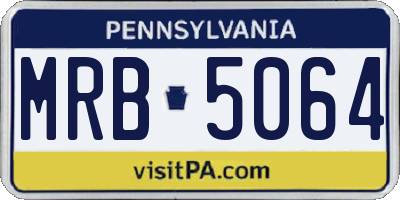 PA license plate MRB5064