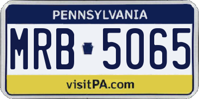 PA license plate MRB5065